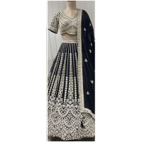 traditional black lehenga handwork