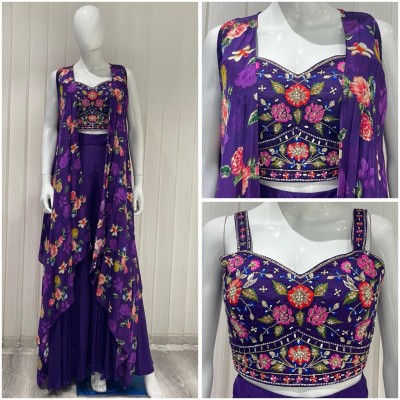 purple 3 oiece floral with jacket