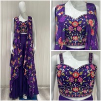 purple 3 oiece floral with jacket